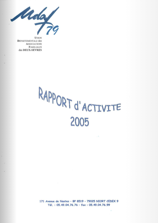 rapport d'activité 2005