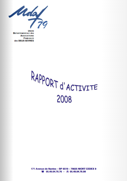 rapport d'activité 2008